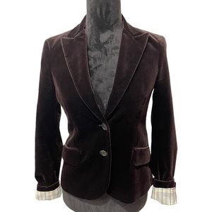 Theory Velour rich brown blazer jacket size 4 SOLD SOLD